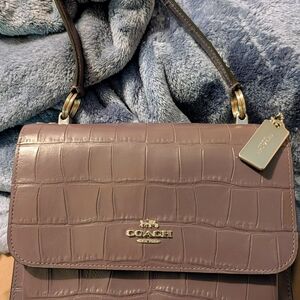 Coach Purple Croc-Embossed Women's Bag